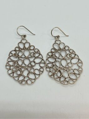 Silpada 925 Scribble Daydream Openwork Loop Swirl Circles Drop Earrings # W2157